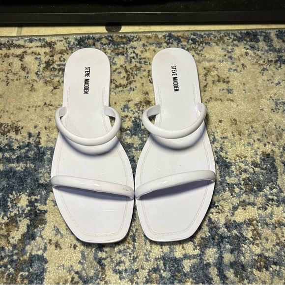 Steve Madden White Pike Jelly Strappy Slip-On Flip-Flops Size 7 - Picture 3 of 11